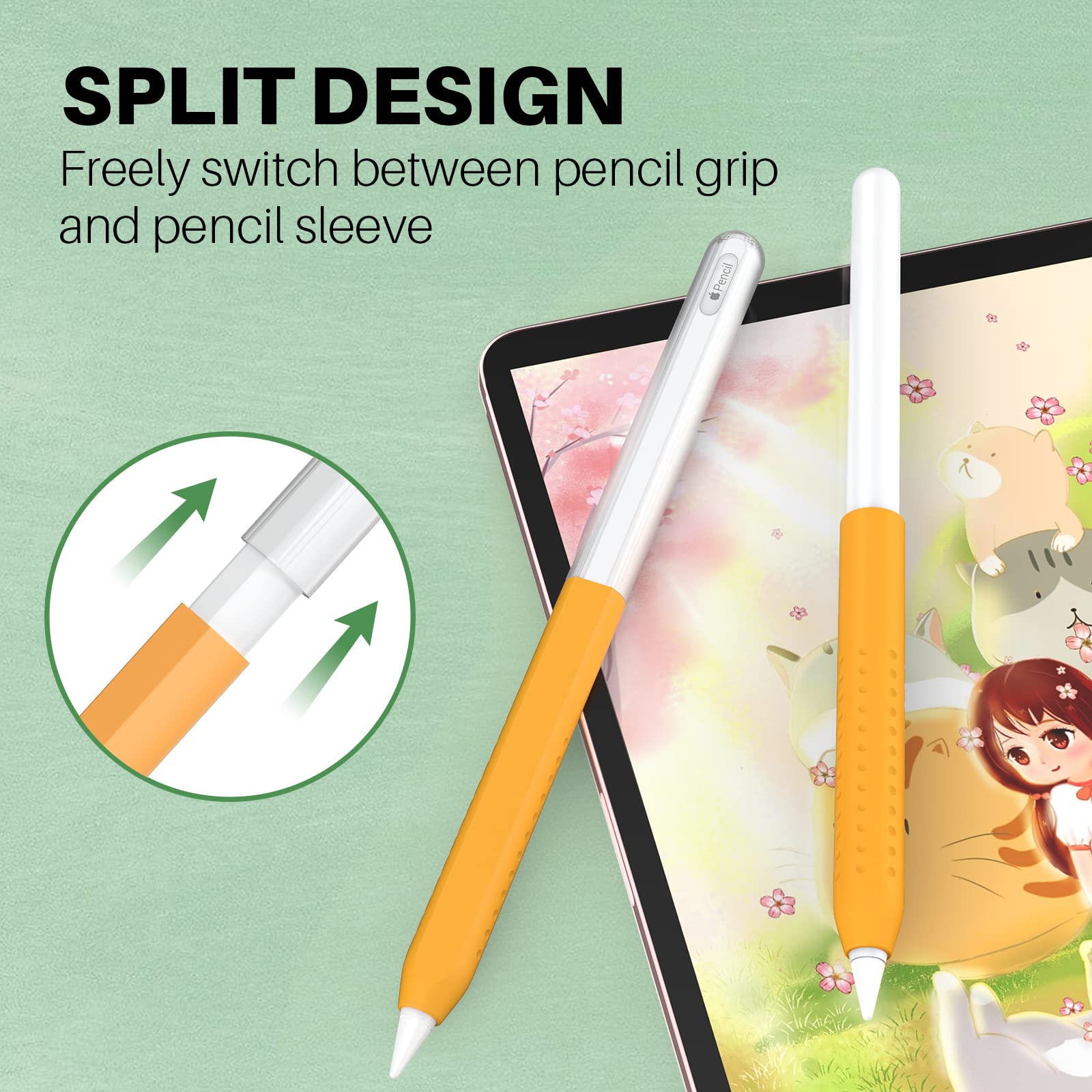 Apple Pencil 第2世代 オレンジ保護カバー付き Amazon | NIUTRENDZ 超薄型 Apple Pencil カバー 第2世代 グリップ